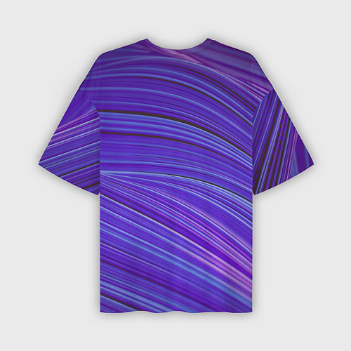 Мужская футболка оверсайз Абстрактные волны Wave - фиолетовые / 3D-принт – фото 2