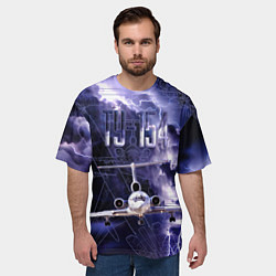 Футболка оверсайз мужская Ту-154 Ночные полет, цвет: 3D-принт — фото 2