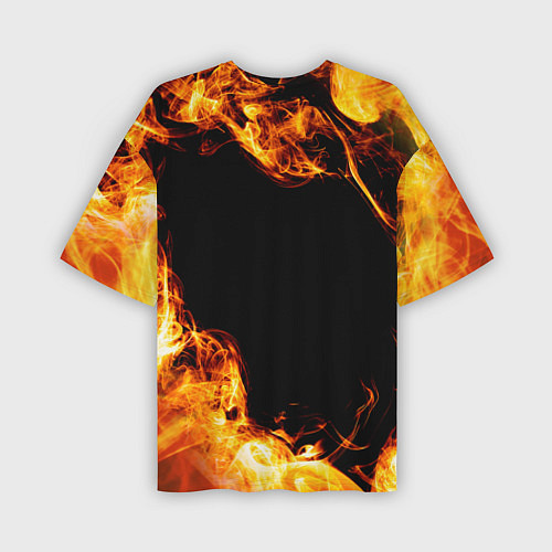 Мужская футболка оверсайз Metallica и пылающий огонь / 3D-принт – фото 2