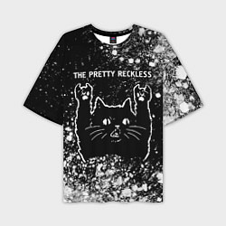 Футболка оверсайз мужская Группа The Pretty Reckless и рок кот, цвет: 3D-принт