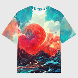 Футболка оверсайз мужская Огненный шторм, цвет: 3D-принт