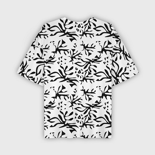 Мужская футболка оверсайз Черно белый абстрактный модный узор / 3D-принт – фото 2