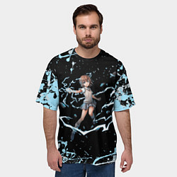 Футболка оверсайз мужская Микото в деле - Некий научный Рейлган, цвет: 3D-принт — фото 2