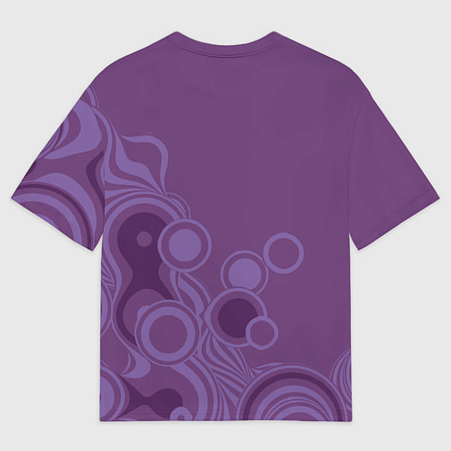 Мужская футболка оверсайз Лягуха-самурай на фиолетовом фоне / 3D-принт – фото 2