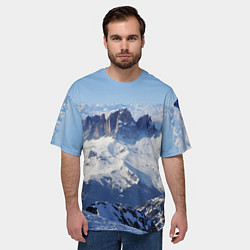 Футболка оверсайз мужская Гряда снежных вершин, цвет: 3D-принт — фото 2