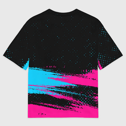 Мужская футболка оверсайз Lazio - neon gradient: символ сверху / 3D-принт – фото 2