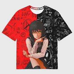 Мужская футболка оверсайз Митака демон войны - человек бензопила