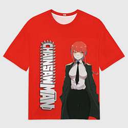 Футболка оверсайз мужская Макима детектив - Человек-бензопила, цвет: 3D-принт