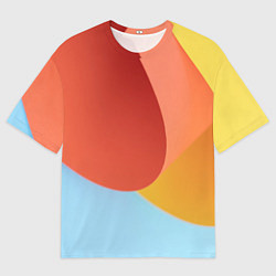 Футболка оверсайз мужская Абстрактные разноцветные листы, цвет: 3D-принт