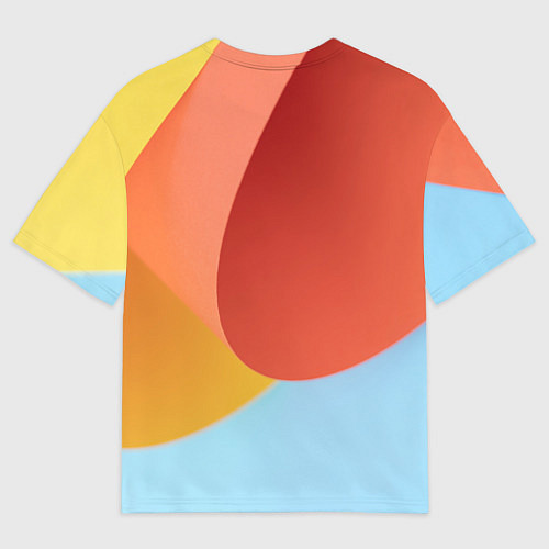 Мужская футболка оверсайз Абстрактные разноцветные листы / 3D-принт – фото 2