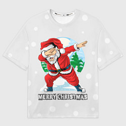 Футболка оверсайз мужская Dab Santa Merry Christmas, цвет: 3D-принт