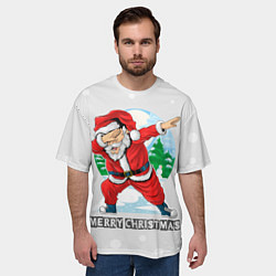 Футболка оверсайз мужская Dab Santa Merry Christmas, цвет: 3D-принт — фото 2