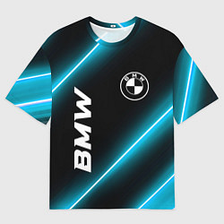 Мужская футболка оверсайз BMW неоновые лампы