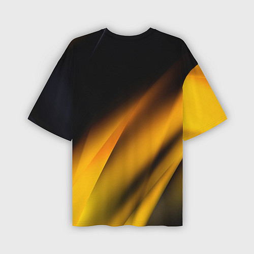 Мужская футболка оверсайз Ламборгини - желтая абстракция / 3D-принт – фото 2