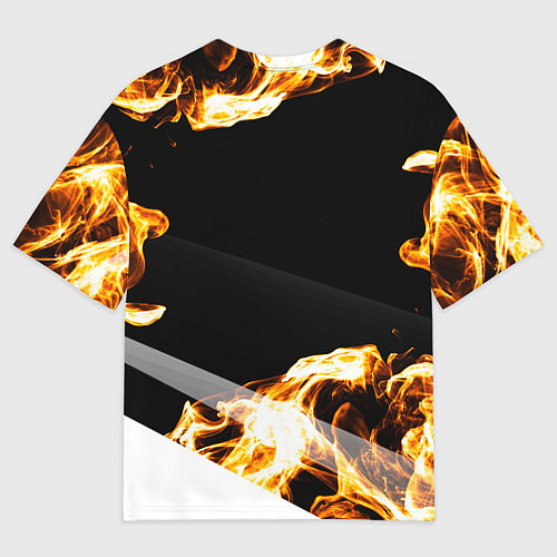 Мужская футболка оверсайз Galatasaray legendary sport fire / 3D-принт – фото 2