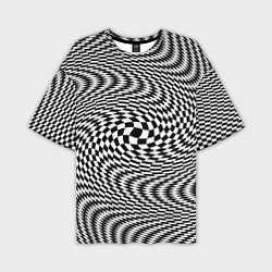 Мужская футболка оверсайз Гипнотическая спираль - оптическая иллюзия