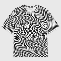 Мужская футболка оверсайз Гипнотическая спираль - оптическая иллюзия