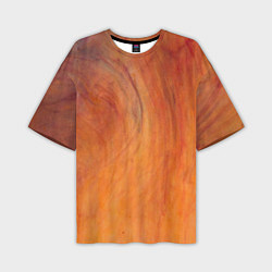 Мужская футболка оверсайз Огненно-оранжевая поверхность