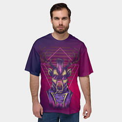 Футболка оверсайз мужская Стильный олень, цвет: 3D-принт — фото 2