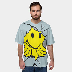 Футболка оверсайз мужская Chinatown market - smiley destroyer, цвет: 3D-принт — фото 2