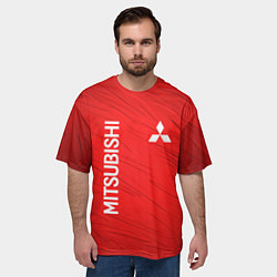 Футболка оверсайз мужская Mitsubishi sport - абстракция, цвет: 3D-принт — фото 2