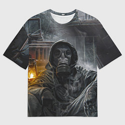 Мужская футболка оверсайз STALKER На Привале В Припяти