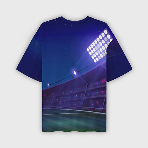 Мужская футболка оверсайз PSG ночное поле / 3D-принт – фото 2