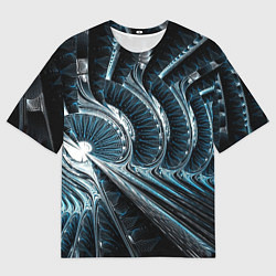 Футболка оверсайз мужская Кибернетический абстрактный тоннель, цвет: 3D-принт