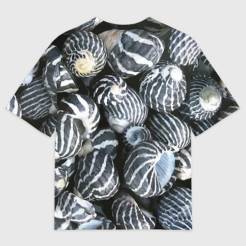 Мужская футболка оверсайз Паттерн из океанских ракушек / 3D-принт – фото 2
