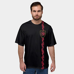 Футболка оверсайз мужская Дом Дракона Герб Таргариенов с орнаментов, цвет: 3D-принт — фото 2