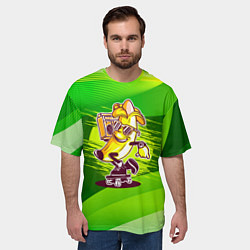 Футболка оверсайз мужская Банан катится на скейте, цвет: 3D-принт — фото 2