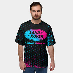 Футболка оверсайз мужская Land Rover - neon gradient, цвет: 3D-принт — фото 2
