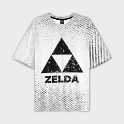Мужская футболка оверсайз Zelda с потертостями на светлом фоне