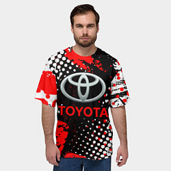 Футболка оверсайз мужская Тойота - следы-шины, цвет: 3D-принт — фото 2