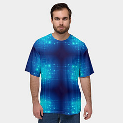 Футболка оверсайз мужская Неоновые проводники - схемы, цвет: 3D-принт — фото 2