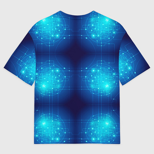Мужская футболка оверсайз Неоновые проводники - схемы / 3D-принт – фото 2