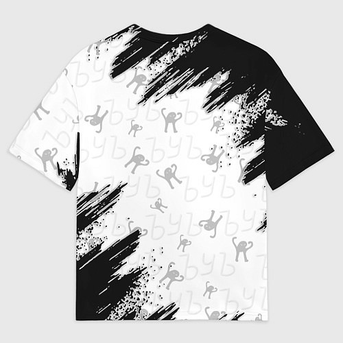 Мужская футболка оверсайз Кот ъуъ Лёха / 3D-принт – фото 2