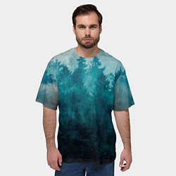Футболка оверсайз мужская Темный хвойный лес, цвет: 3D-принт — фото 2