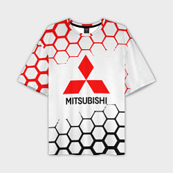 Мужская футболка оверсайз Mitsubishi - логотип