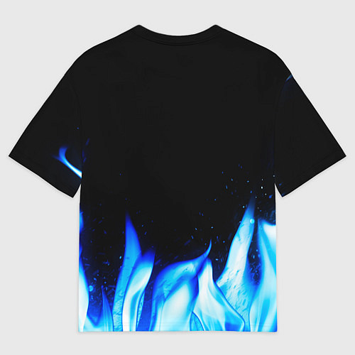 Мужская футболка оверсайз Lindemann blue fire / 3D-принт – фото 2