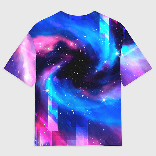 Мужская футболка оверсайз Blink 182 неоновый космос / 3D-принт – фото 2
