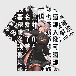 Мужская футболка оверсайз 2B с катаной Nier Automata