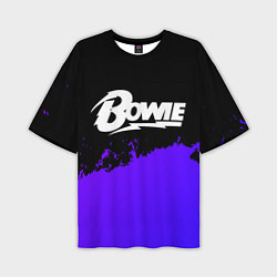 Мужская футболка оверсайз David Bowie purple grunge
