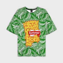 Мужская футболка оверсайз Барт Симпсон - Summer