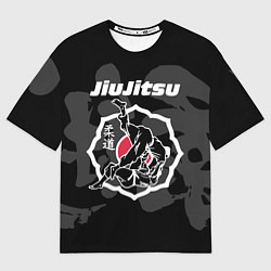 Футболка оверсайз мужская Jiu-jitsu throw logo, цвет: 3D-принт