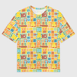 Мужская футболка оверсайз Кот попарт