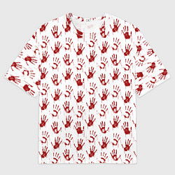 Футболка оверсайз мужская Кровавая рука, цвет: 3D-принт