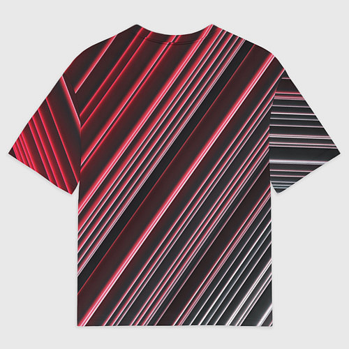 Мужская футболка оверсайз Абстрактные неоновые линии и полосы / 3D-принт – фото 2