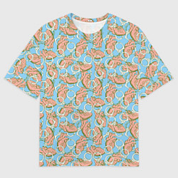 Мужская футболка оверсайз Сердце и наручники