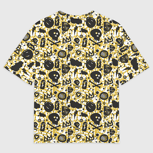 Мужская футболка оверсайз Череп и корона граффити / 3D-принт – фото 2